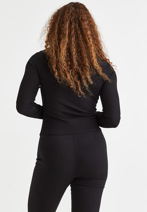 H&M - Short gathered top - black