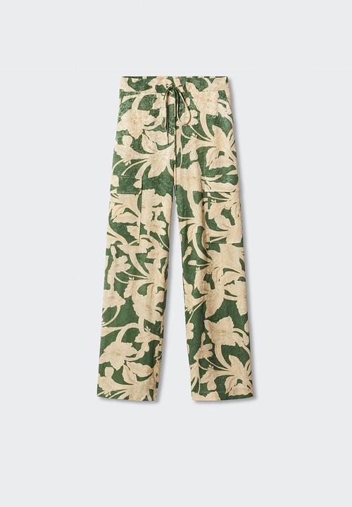 MANGO - Trousers cammo - green