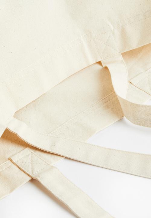 H&M - Cotton canvas shopper - light beige