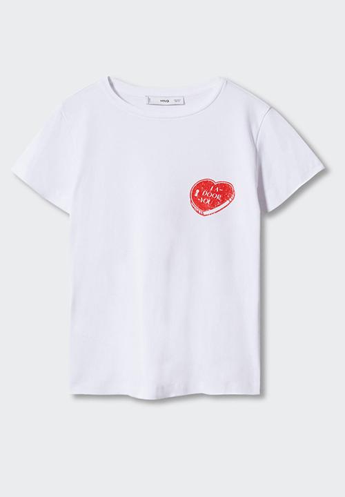 MANGO - T-SHIRT DOOR - white