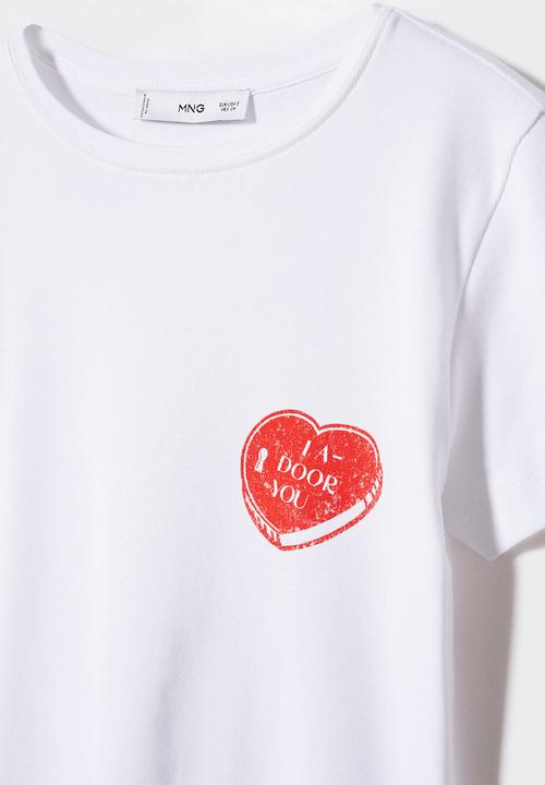 MANGO - T-SHIRT DOOR - white