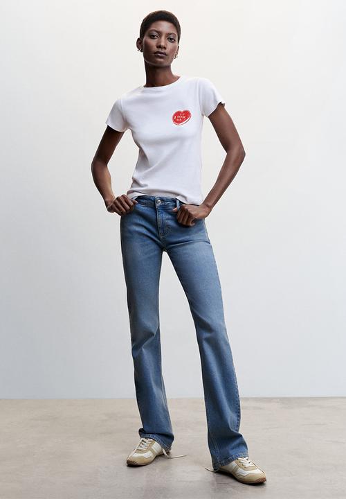 MANGO - T-SHIRT DOOR - white