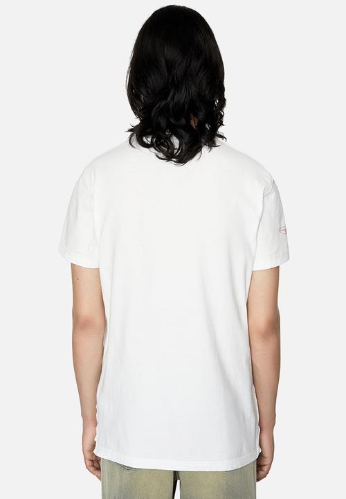 Diesel  - T-diebind-slits-E1 T-shirt - 141diesel - white