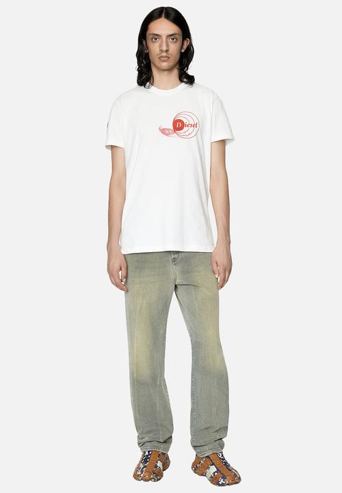 Diesel  - T-diebind-slits-E1 T-shirt - 141diesel - white
