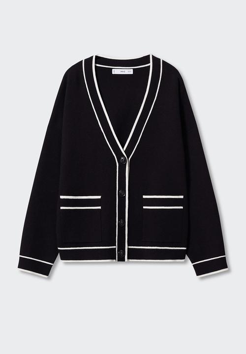 MANGO - Cardigan contrast - black