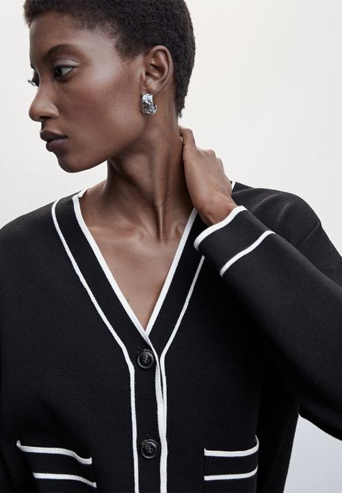 MANGO - Cardigan contrast - black