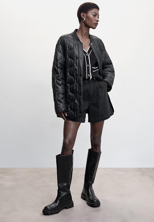 MANGO - Cardigan contrast - black