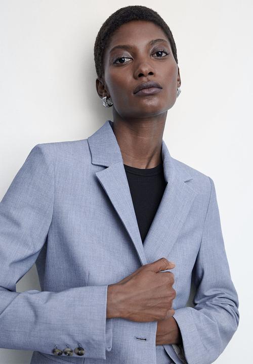 MANGO - Blazer borevi - light pastel blue