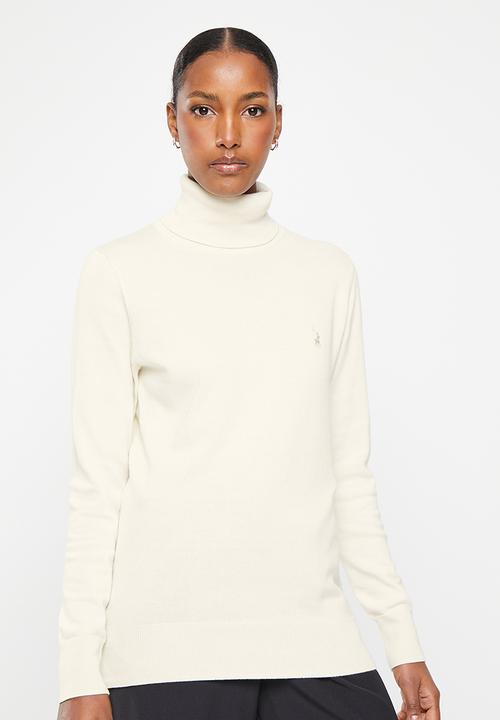 POLO - Wmn cotton long sleeve poloneck - ecru