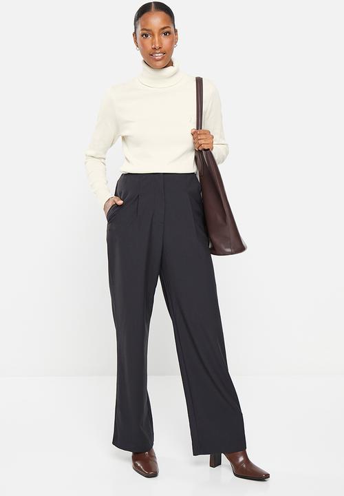 POLO - Wmn cotton long sleeve poloneck - ecru