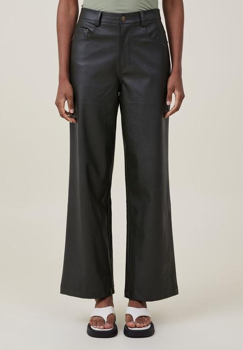 Cotton On - Arden faux leather pant - deep green