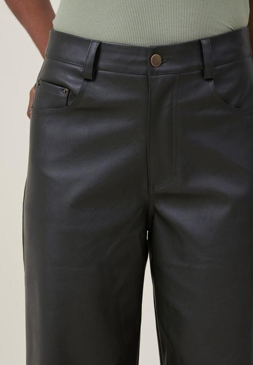Cotton On - Arden faux leather pant - deep green