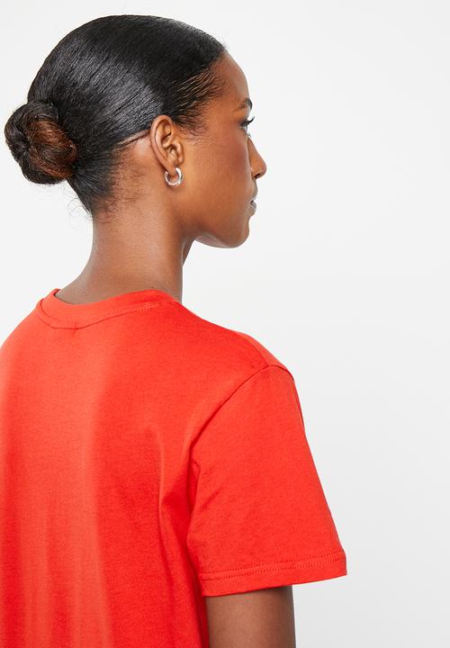 POLO - Wmn colour block sequin short sleeve t-shirt - red