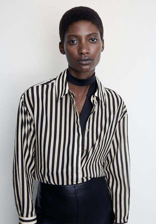MANGO - Shirt spicy - black & white 
