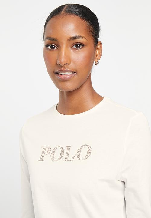 POLO - Wmn nailhead ls t-shirt - ecru