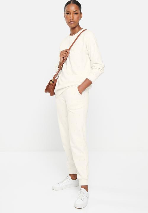POLO - Women monogram track pants - stone