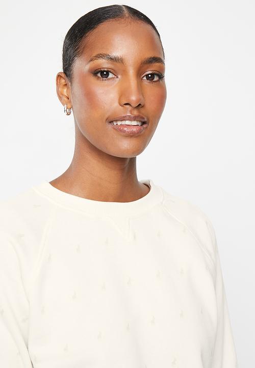 POLO - Women monogram long sleeve track top - stone