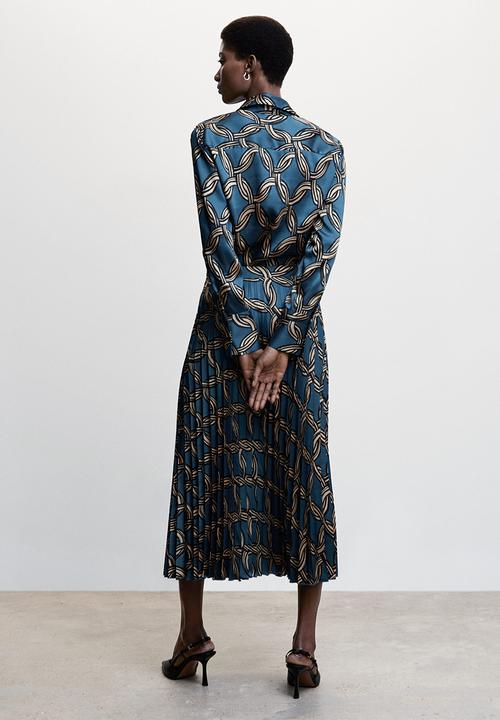 MANGO - Skirt katea - mid blue