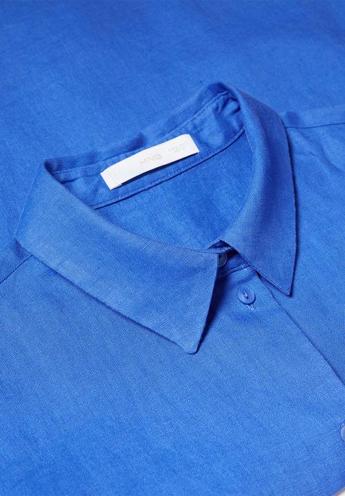 MANGO - Shirt lino - mid blue