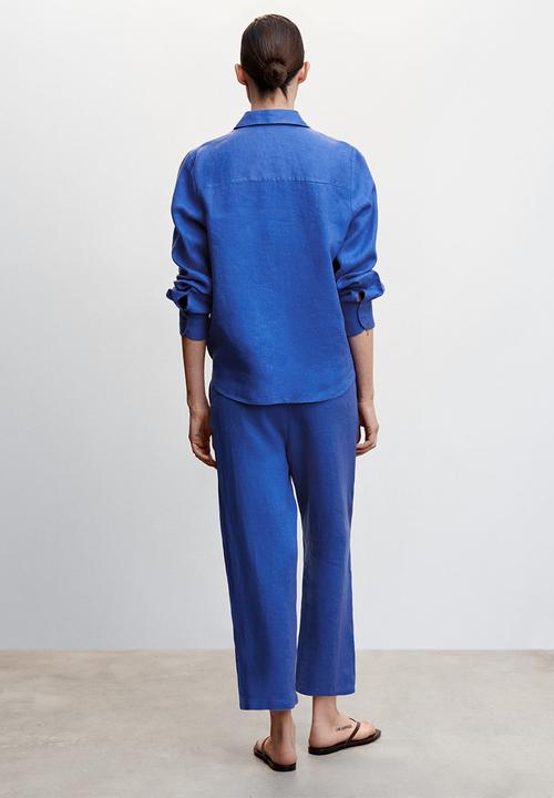 MANGO - Shirt lino - mid blue