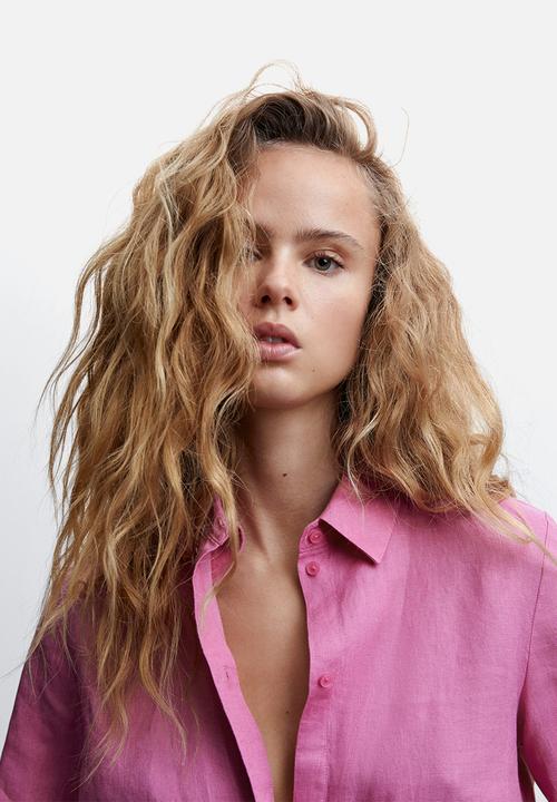 MANGO - Shirt lino - pink