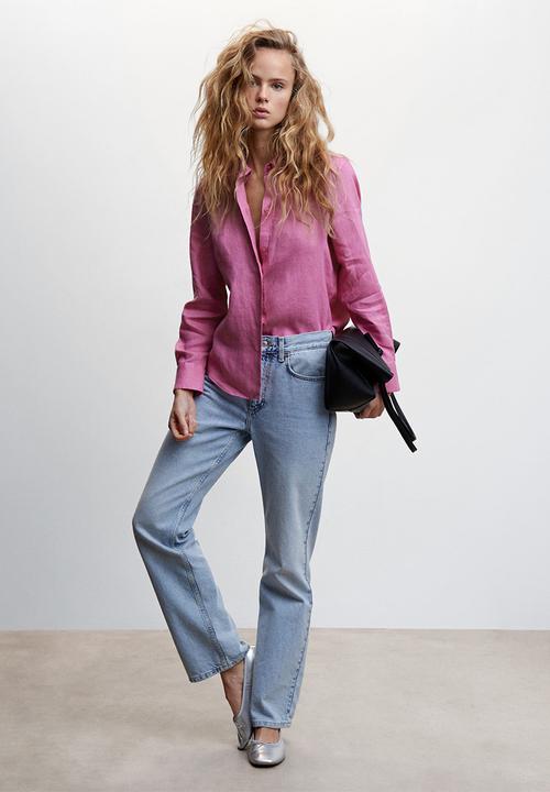 MANGO - Shirt lino - pink