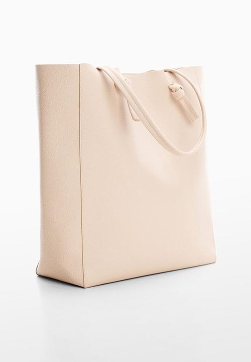 MANGO - Knot handle shopper bag - off white