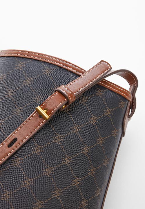 MANGO - Bag yvonne - black & brown 
