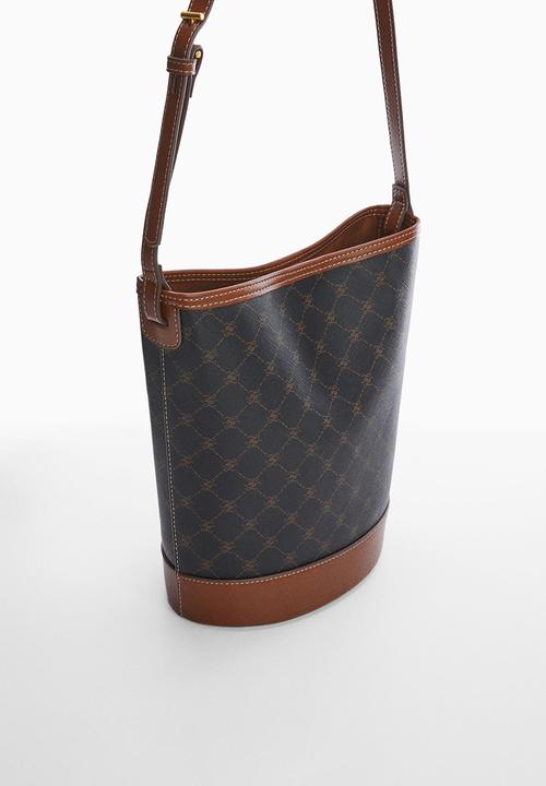 MANGO - Bag yvonne - black & brown 