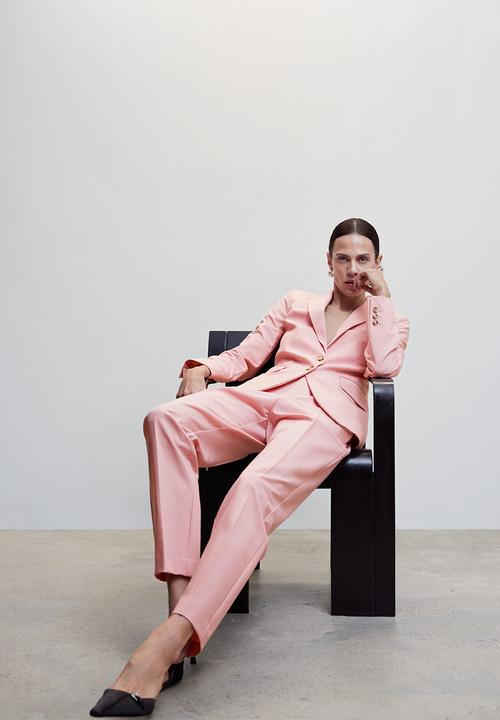 MANGO - Trousers borevi - mid pink