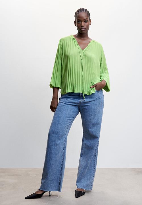 MANGO - Plus blouse plis - green