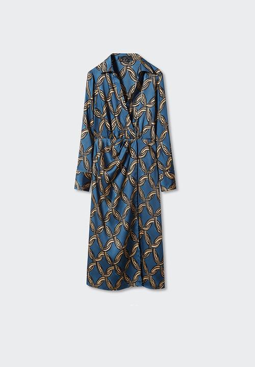 MANGO - Dress katea - mid blue 