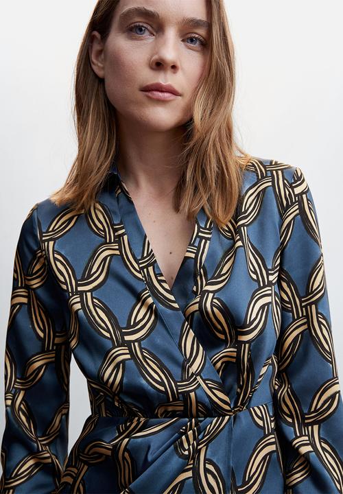 MANGO - Dress katea - mid blue 