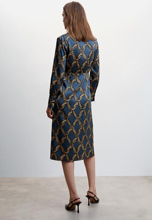 MANGO - Dress katea - mid blue 