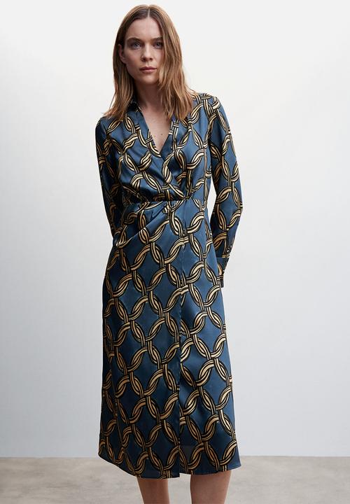 MANGO - Dress katea - mid blue 
