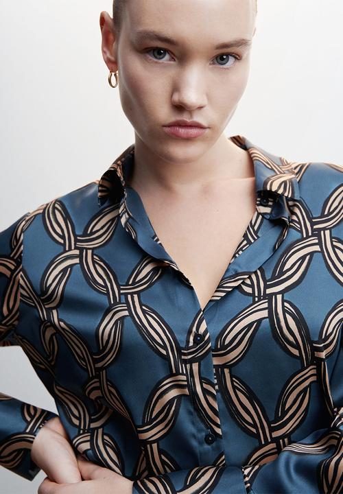 MANGO - Plus shirt katea - mid blue
