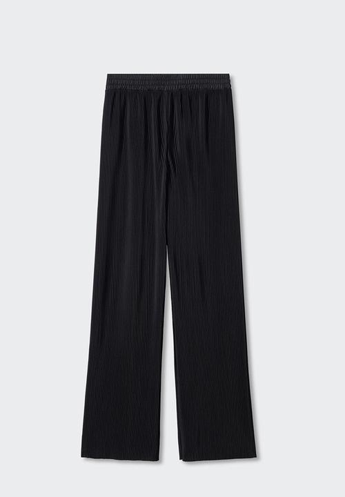 MANGO - Trousers pili - black