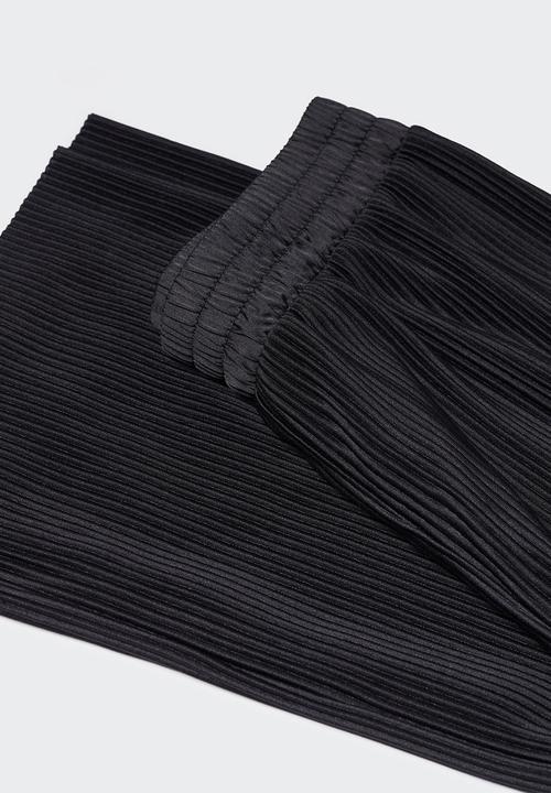 MANGO - Trousers pili - black
