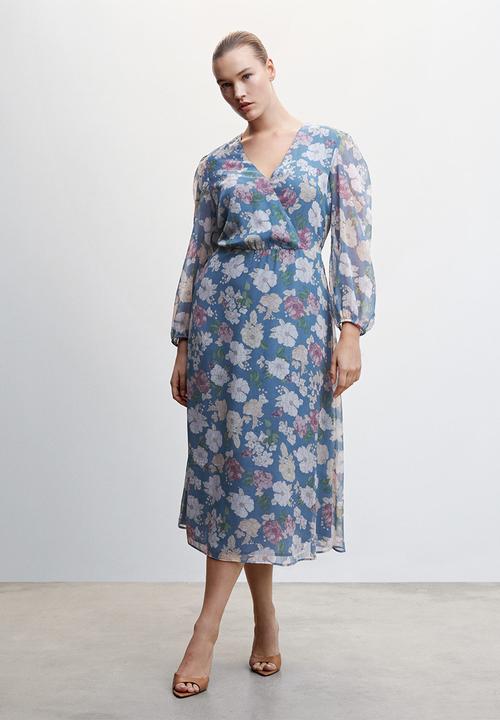 MANGO - Plus dress kuk - mid blue