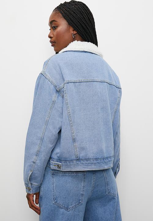 Blake - Denim sherling trucker - light blue