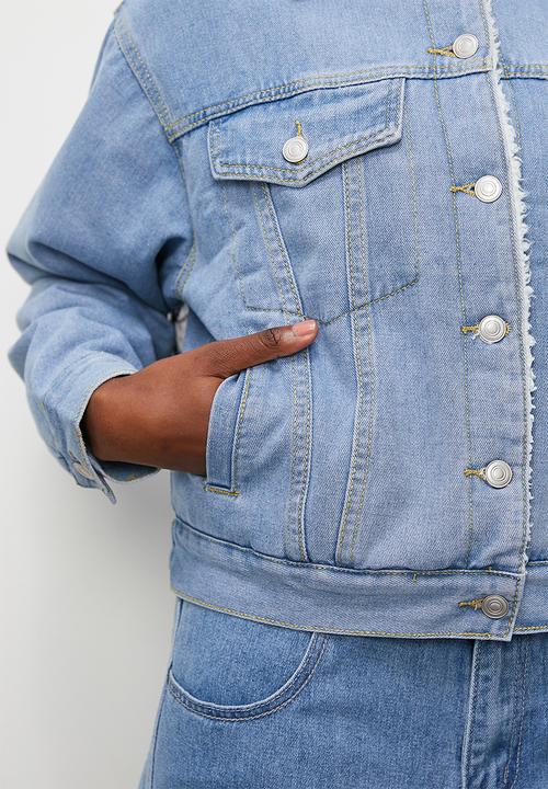 Blake - Denim sherling trucker - light blue