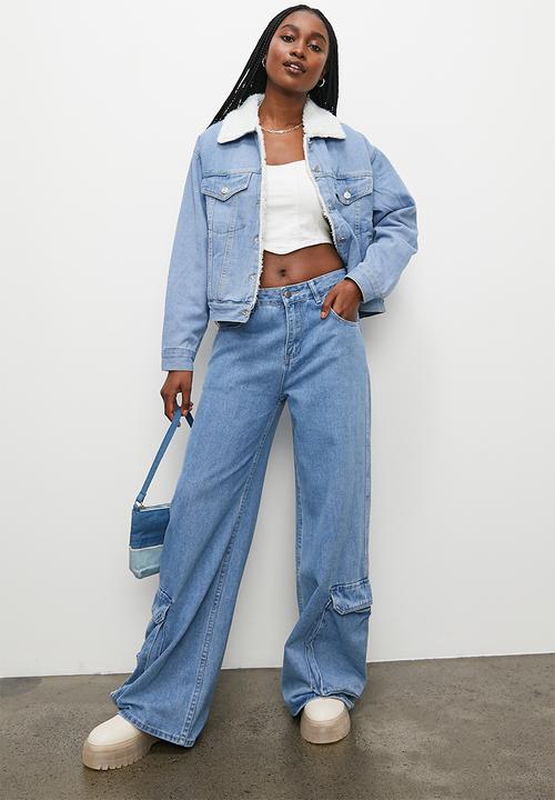 Blake - Denim sherling trucker - light blue