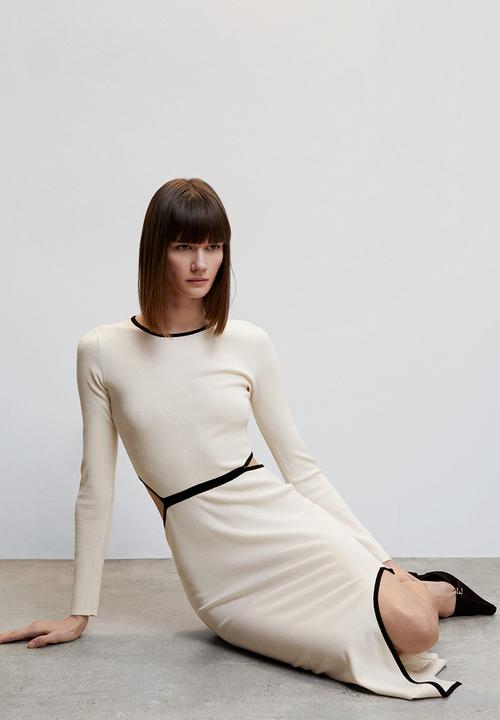 MANGO - Dress piping - beige
