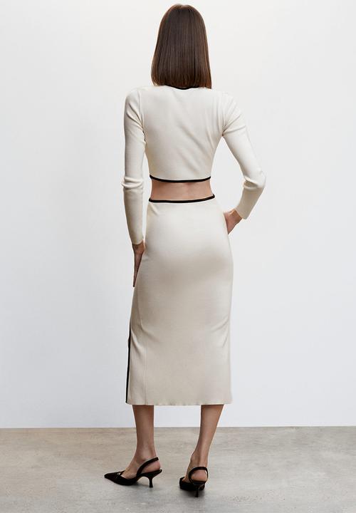 MANGO - Dress piping - beige