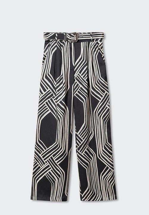 MANGO - Trousers diamond - black