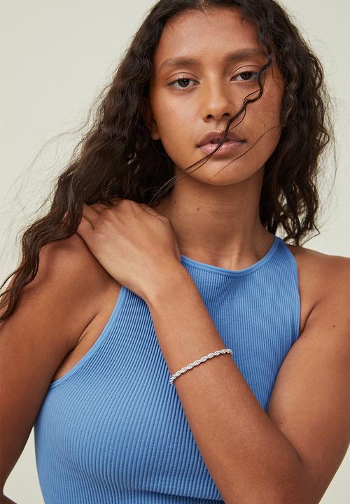 Rubi - Single bracelet - sterling silver plated twist chain