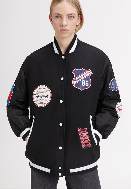 Tommy Hilfiger - Oversized letterman jacket - black