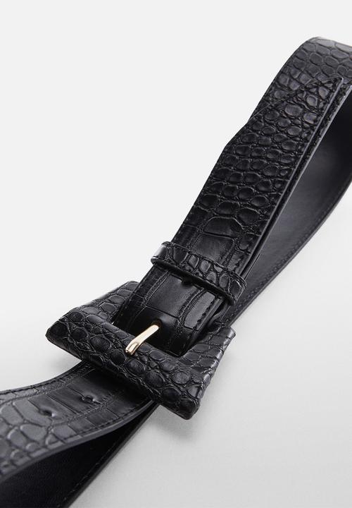 MANGO - Belt rosso - black