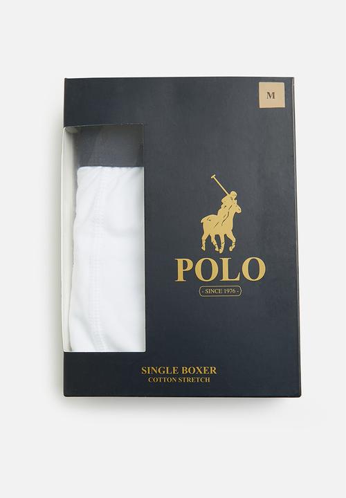 POLO - Men plain knit boxer - white