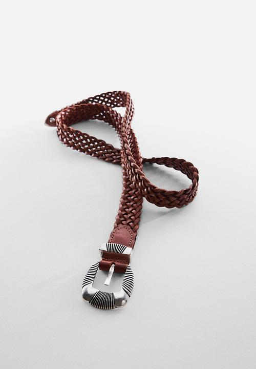MANGO - Belt braid - brown